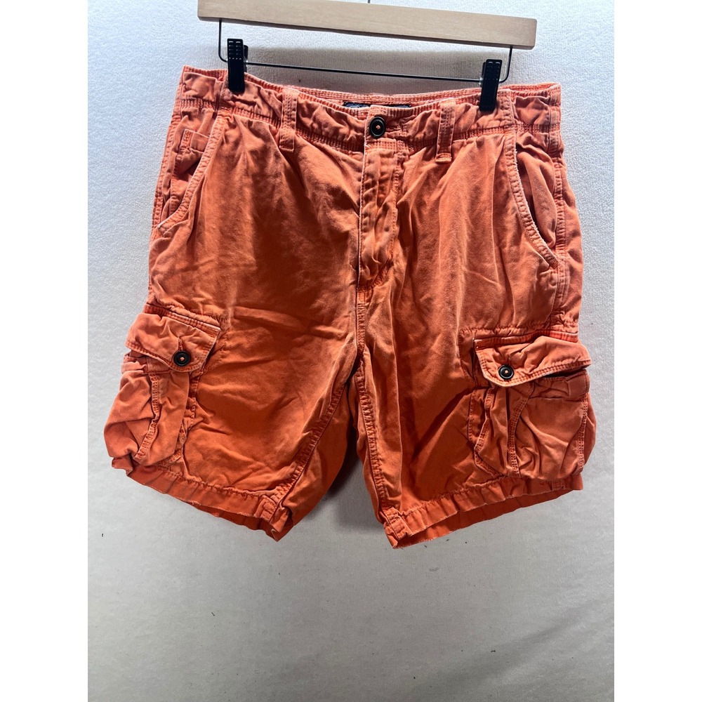 American Eagle Classic Cargo Shorts Men's 33 Orange Y2K Cool Summer 3149